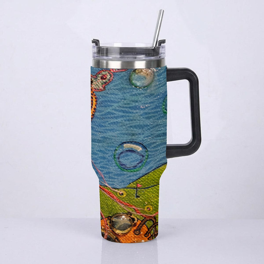 40oz Diamond Cup With Stainless Steel Straw
