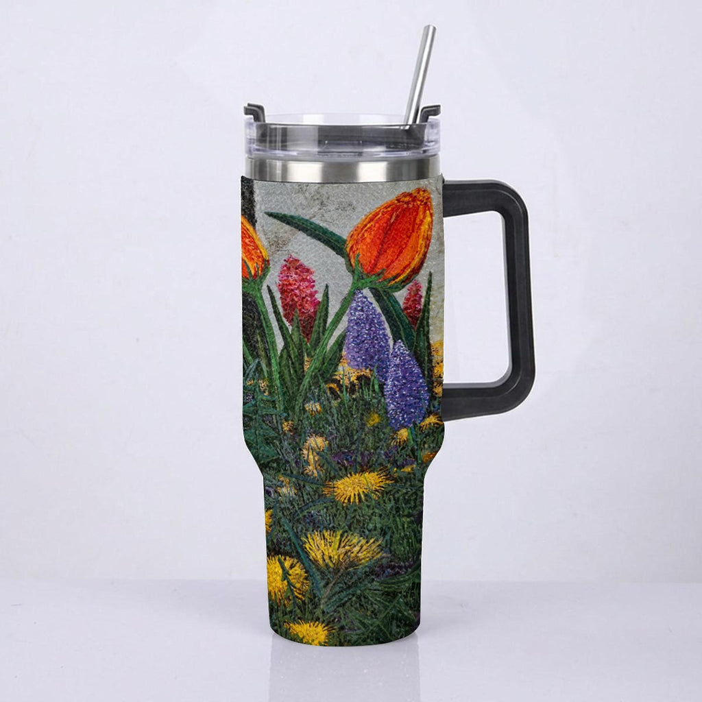 40oz Diamond Cup With Stainless Steel Straw