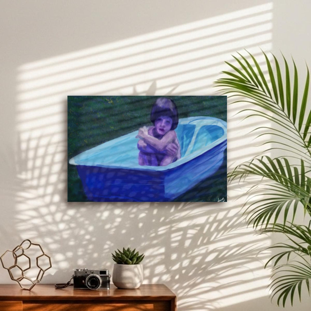 "Blue Boat Boo" Canvas With Frame|Horizontal3:2