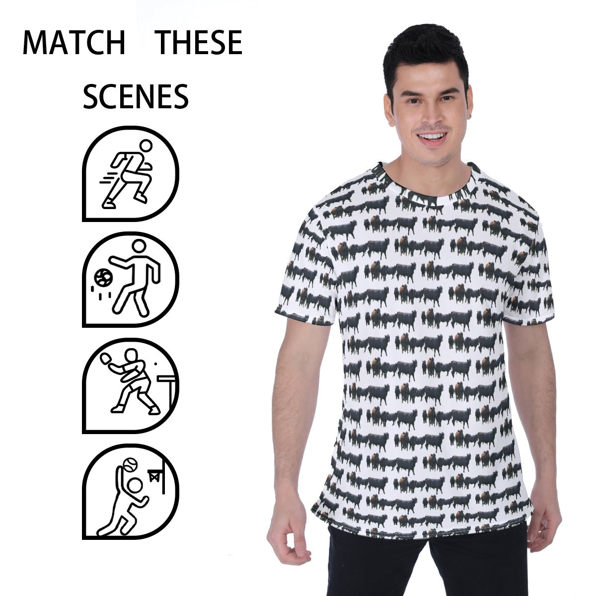 All-Over Print Men's T-shirt | Birdseye "Shelby County Cows"