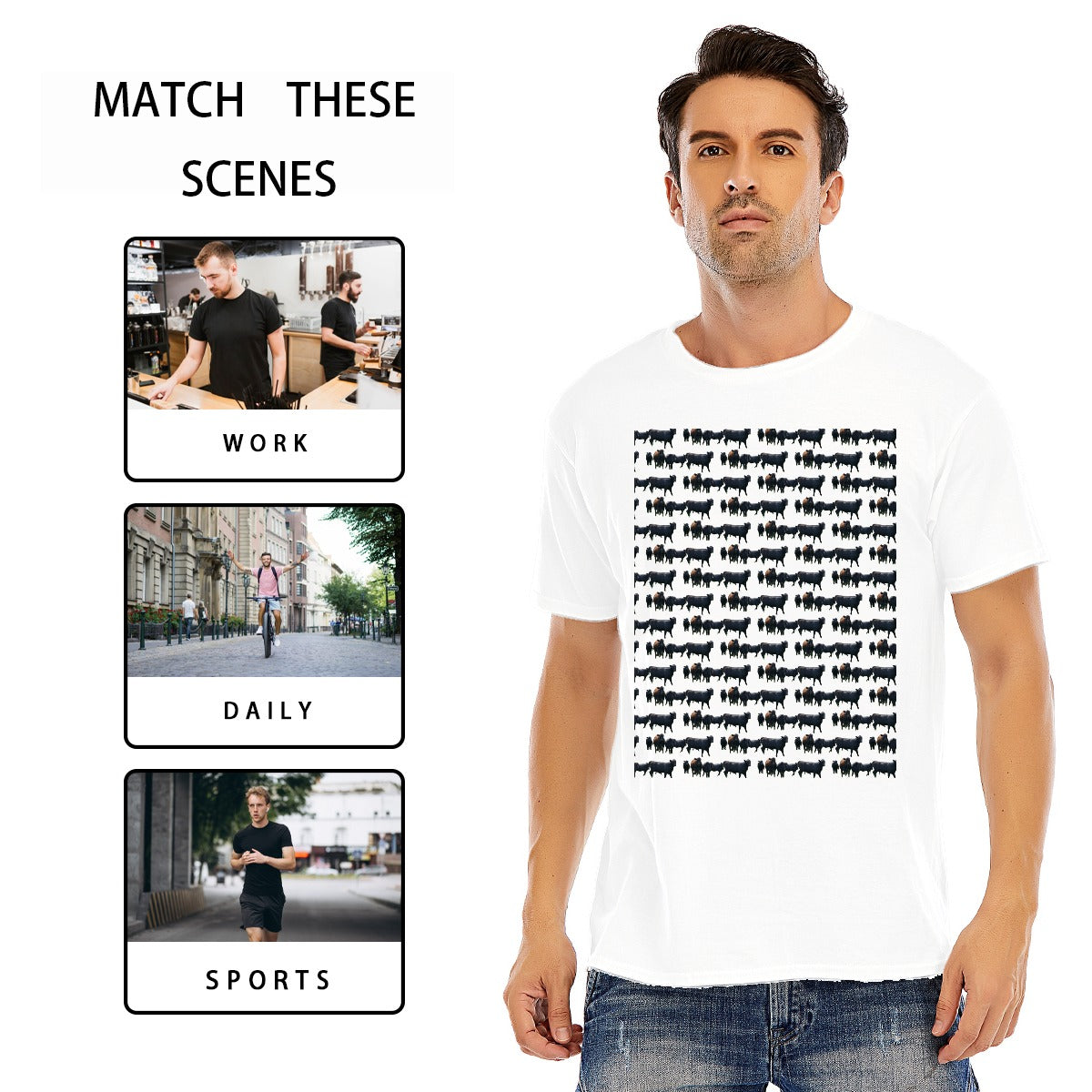 Unisex O-neck Short Sleeve T-shirt | 180GSM Cotton (DTF) "Shelby County Cows"