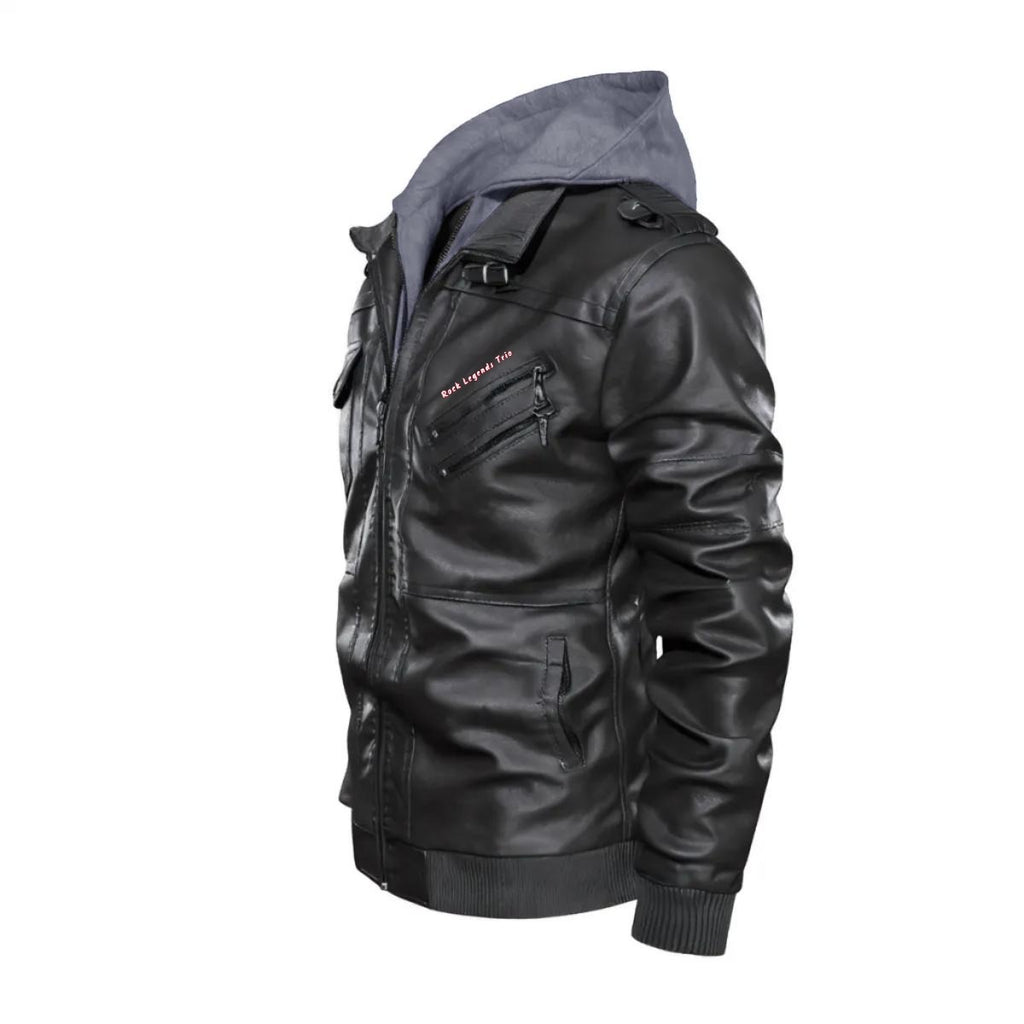 "Rock Legends Trio" Men's Zip Leather Jacket |DTF