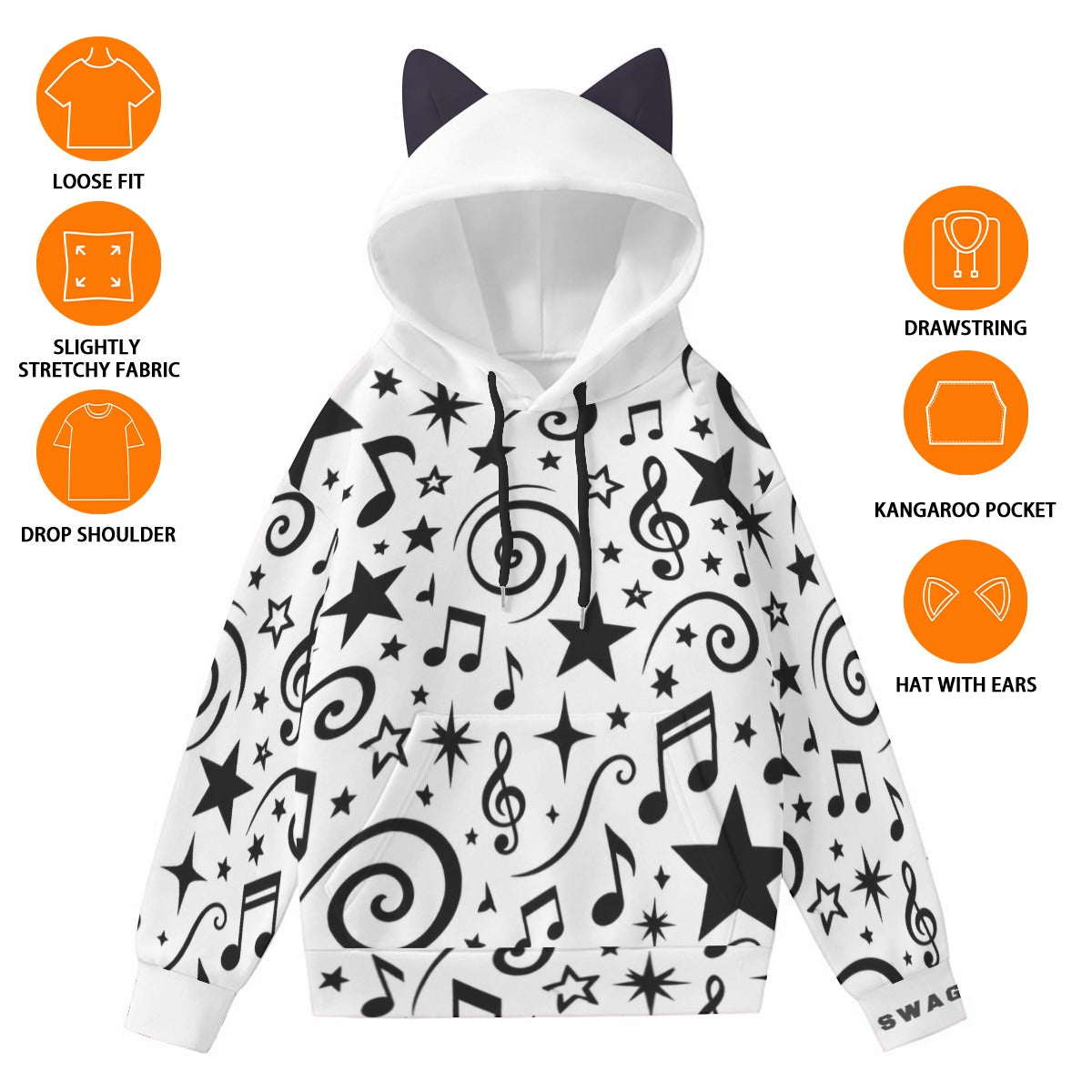 The Elizabeth Bergbower All-Over Print Women’s Hoodie With Decorative Ears