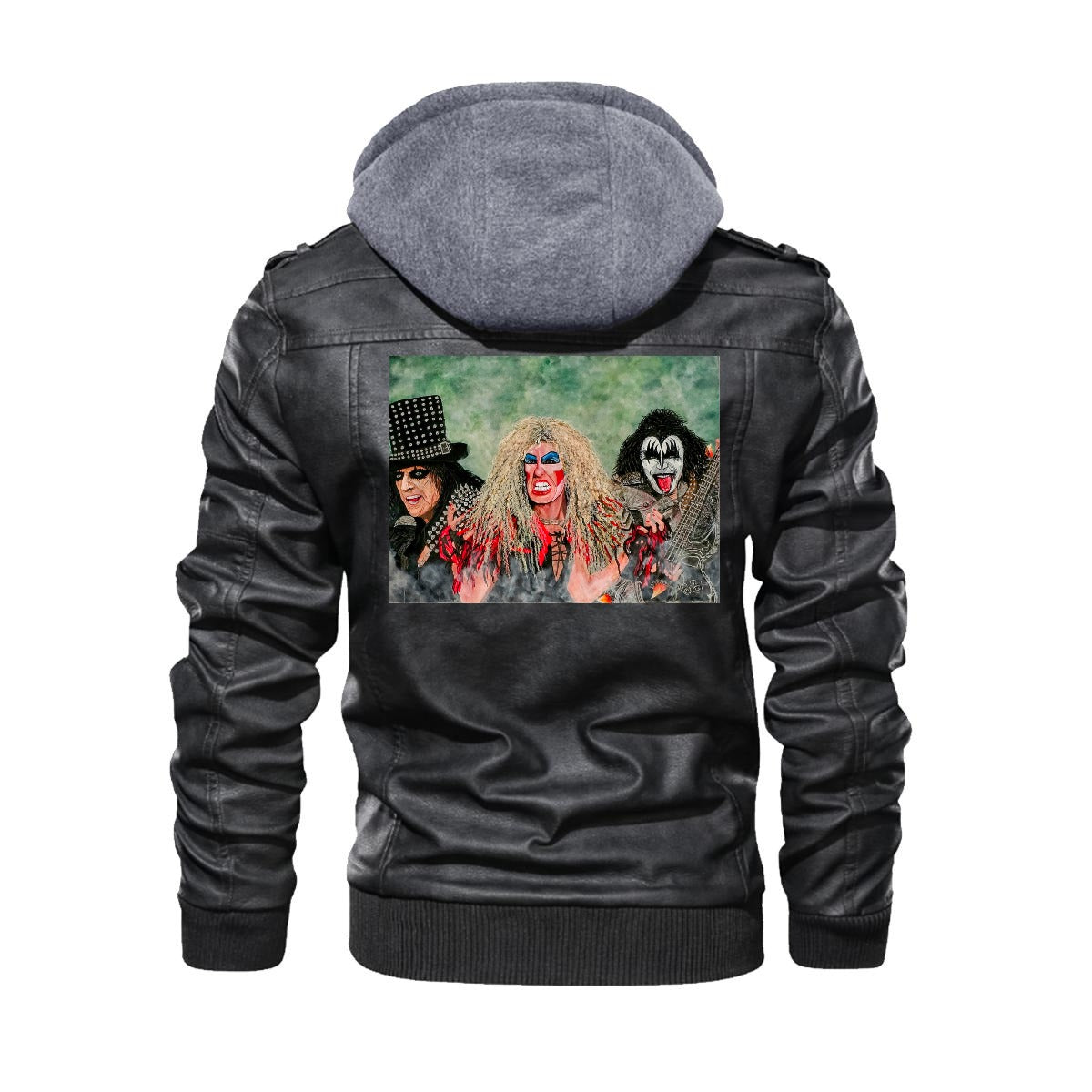 "Rock Legends Trio" Men's Zip Leather Jacket |DTF