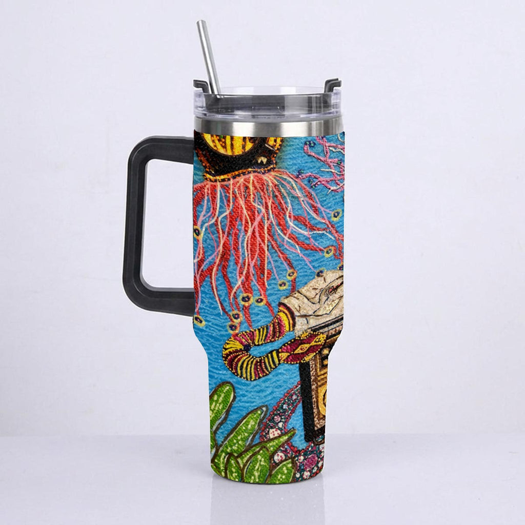 40oz Diamond Cup With Stainless Steel Straw