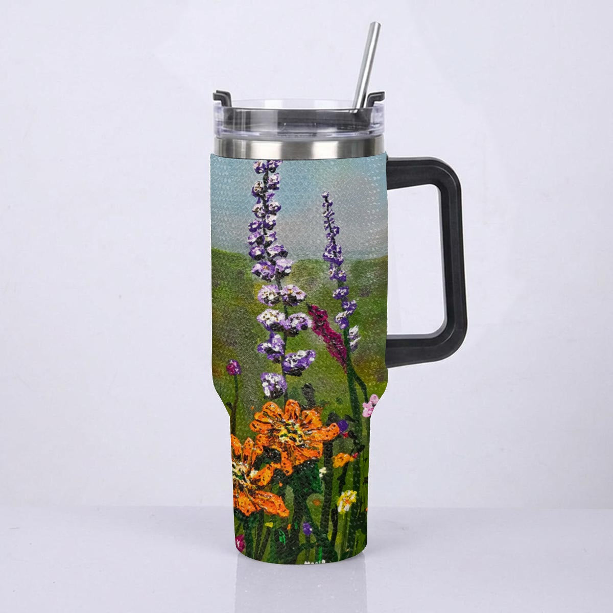40oz Diamond Cup With Stainless Steel Straw