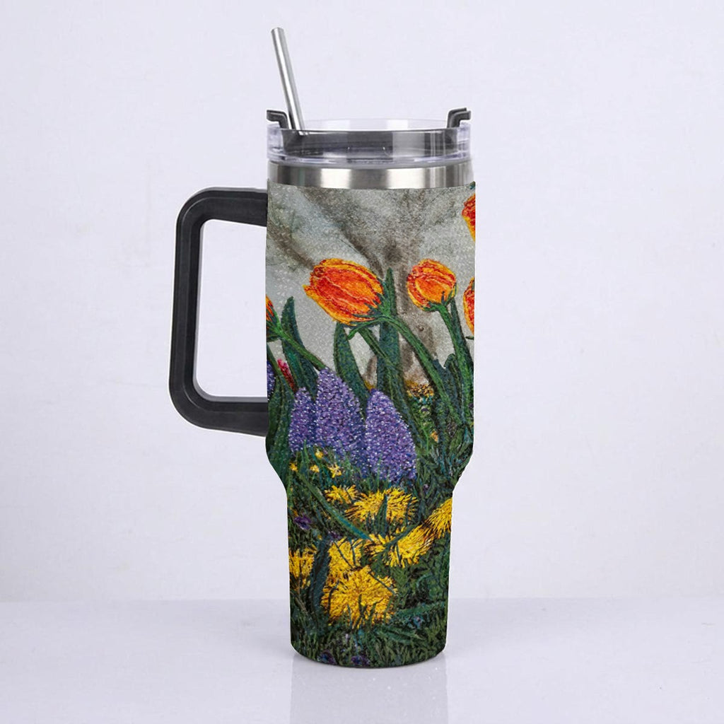 40oz Diamond Cup With Stainless Steel Straw