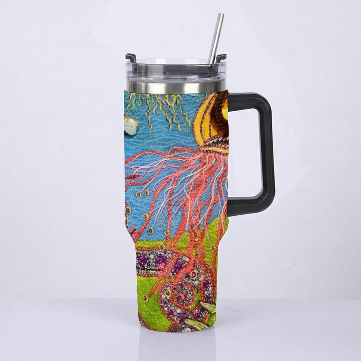 40oz Diamond Cup With Stainless Steel Straw