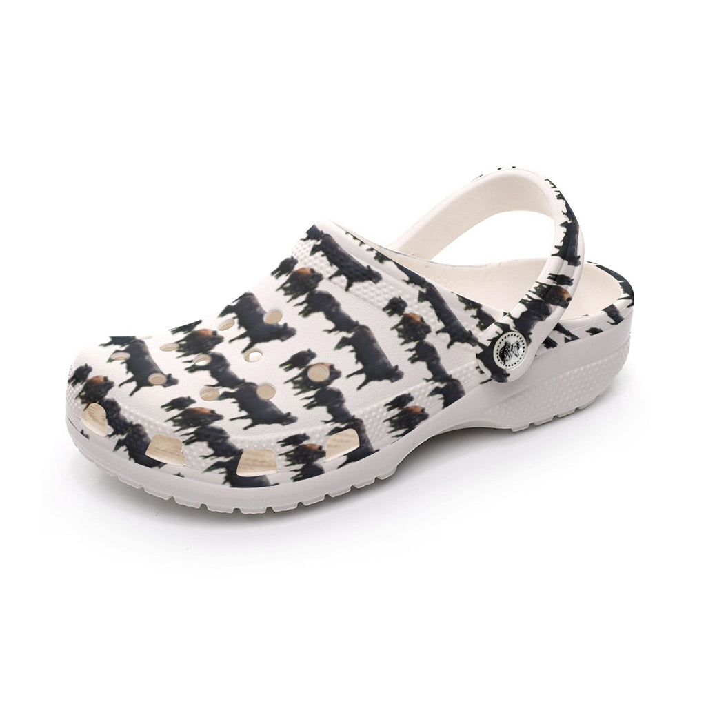 All-Over Print Men's Classic Clogs "Shelby County Cows"